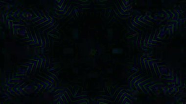 Psikedelik Kaleydoskop Patlaması simetrik kaleydoskop şekilleri patlıyor ve canlı renklerle beatendly döngülerde şekil değiştiriyor