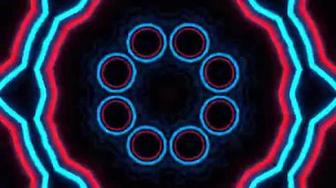 Psikedelik Kaleydoskop Patlaması simetrik kaleydoskop şekilleri patlıyor ve canlı renklerle beatendly döngülerde şekil değiştiriyor