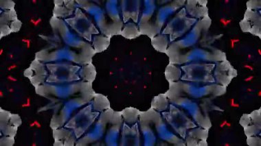 Psikedelik Kaleydoskop Patlaması simetrik kaleydoskop şekilleri patlıyor ve canlı renklerle beatendly döngülerde şekil değiştiriyor