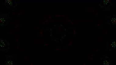 Psikedelik Kaleydoskop Patlaması simetrik kaleydoskop şekilleri patlıyor ve canlı renklerle beatendly döngülerde şekil değiştiriyor