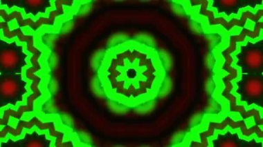 Psikedelik Kaleydoskop Patlaması simetrik kaleydoskop şekilleri patlıyor ve canlı renklerle beatendly döngülerde şekil değiştiriyor