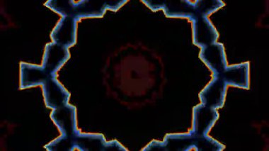 Psychedelic Kaleidoscope Burst Symmetric kaleidoscope shapes bursting and morphing with vibrant colors on beatfriendly loops