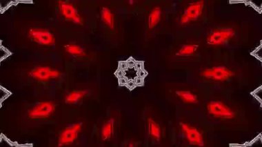 Psikedelik Kaleydoskop Patlaması simetrik kaleydoskop şekilleri patlıyor ve canlı renklerle beatendly döngülerde şekil değiştiriyor