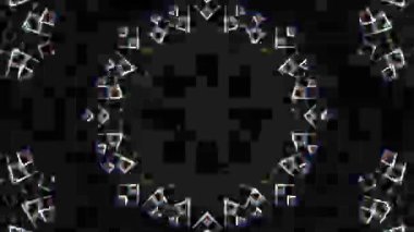 Psikedelik Kaleydoskop Patlaması simetrik kaleydoskop şekilleri patlıyor ve canlı renklerle beatendly döngülerde şekil değiştiriyor