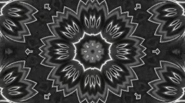 Psikedelik Kaleydoskop Patlaması simetrik kaleydoskop şekilleri patlıyor ve canlı renklerle beatendly döngülerde şekil değiştiriyor