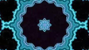 Psikedelik Kaleydoskop Patlaması simetrik kaleydoskop şekilleri patlıyor ve canlı renklerle beatendly döngülerde şekil değiştiriyor