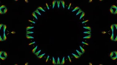 Psychedelic Kaleidoscope Burst Symmetric kaleidoscope shapes bursting and morphing with vibrant colors on beatfriendly loops