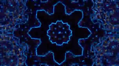 Psikedelik Kaleydoskop Patlaması simetrik kaleydoskop şekilleri patlıyor ve canlı renklerle beatendly döngülerde şekil değiştiriyor