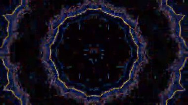 Psikedelik Kaleydoskop Patlaması simetrik kaleydoskop şekilleri patlıyor ve canlı renklerle beatendly döngülerde şekil değiştiriyor