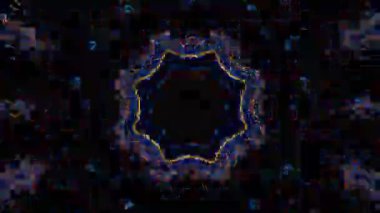 Psikedelik Kaleydoskop Patlaması simetrik kaleydoskop şekilleri patlıyor ve canlı renklerle beatendly döngülerde şekil değiştiriyor