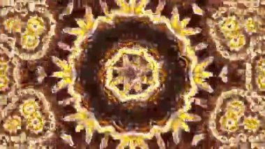 Psikedelik Kaleydoskop Patlaması simetrik kaleydoskop şekilleri patlıyor ve canlı renklerle beatendly döngülerde şekil değiştiriyor