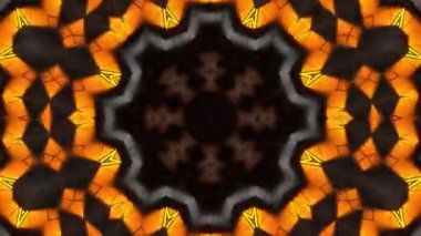Psikedelik Kaleydoskop Patlaması simetrik kaleydoskop şekilleri patlıyor ve canlı renklerle beatendly döngülerde şekil değiştiriyor