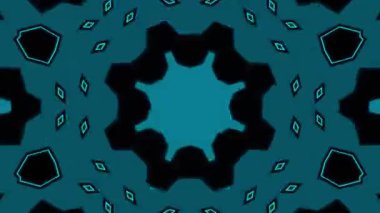 Psikedelik Kaleydoskop Patlaması simetrik kaleydoskop şekilleri patlıyor ve canlı renklerle beatendly döngülerde şekil değiştiriyor