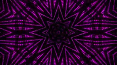 Psikedelik Kaleydoskop Patlaması simetrik kaleydoskop şekilleri patlıyor ve canlı renklerle beatendly döngülerde şekil değiştiriyor