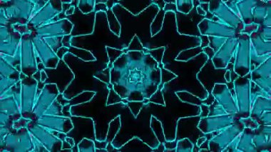 Psikedelik Kaleydoskop Patlaması simetrik kaleydoskop şekilleri patlıyor ve canlı renklerle beatendly döngülerde şekil değiştiriyor
