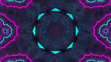 Psikedelik Kaleydoskop Patlaması simetrik kaleydoskop şekilleri patlıyor ve canlı renklerle beatendly döngülerde şekil değiştiriyor