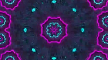 Psikedelik Kaleydoskop Patlaması simetrik kaleydoskop şekilleri patlıyor ve canlı renklerle beatendly döngülerde şekil değiştiriyor