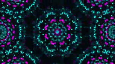 Psikedelik Kaleydoskop Patlaması simetrik kaleydoskop şekilleri patlıyor ve canlı renklerle beatendly döngülerde şekil değiştiriyor