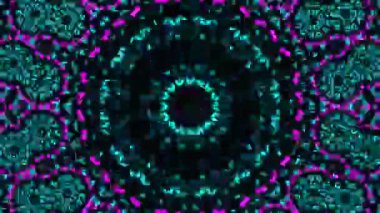 Psikedelik Kaleydoskop Patlaması simetrik kaleydoskop şekilleri patlıyor ve canlı renklerle beatendly döngülerde şekil değiştiriyor