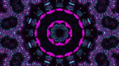 Psikedelik Kaleydoskop Patlaması simetrik kaleydoskop şekilleri patlıyor ve canlı renklerle beatendly döngülerde şekil değiştiriyor