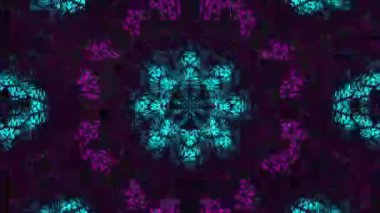 Psikedelik Kaleydoskop Patlaması simetrik kaleydoskop şekilleri patlıyor ve canlı renklerle beatendly döngülerde şekil değiştiriyor