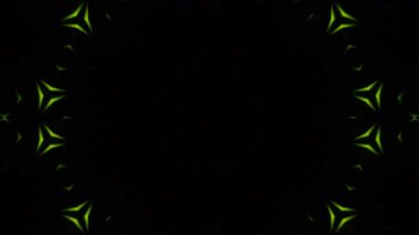 Psikedelik Kaleydoskop Patlaması simetrik kaleydoskop şekilleri patlıyor ve canlı renklerle beatendly döngülerde şekil değiştiriyor