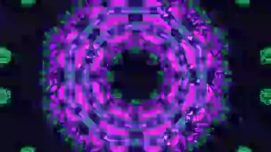 Psikedelik Kaleydoskop Patlaması simetrik kaleydoskop şekilleri patlıyor ve canlı renklerle beatendly döngülerde şekil değiştiriyor