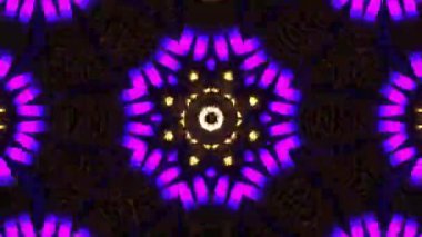 Psikedelik Kaleydoskop Patlaması simetrik kaleydoskop şekilleri patlıyor ve canlı renklerle beatendly döngülerde şekil değiştiriyor
