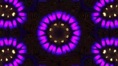 Psikedelik Kaleydoskop Patlaması simetrik kaleydoskop şekilleri patlıyor ve canlı renklerle beatendly döngülerde şekil değiştiriyor