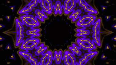 Psikedelik Kaleydoskop Patlaması simetrik kaleydoskop şekilleri patlıyor ve canlı renklerle beatendly döngülerde şekil değiştiriyor