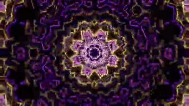 Psikedelik Kaleydoskop Patlaması simetrik kaleydoskop şekilleri patlıyor ve canlı renklerle beatendly döngülerde şekil değiştiriyor