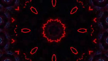 Psikedelik Kaleydoskop Patlaması simetrik kaleydoskop şekilleri patlıyor ve canlı renklerle beatendly döngülerde şekil değiştiriyor