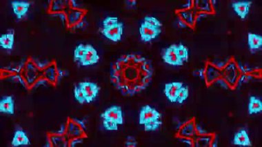Psikedelik Kaleydoskop Patlaması simetrik kaleydoskop şekilleri patlıyor ve canlı renklerle beatendly döngülerde şekil değiştiriyor