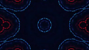 Psikedelik Kaleydoskop Patlaması simetrik kaleydoskop şekilleri patlıyor ve canlı renklerle beatendly döngülerde şekil değiştiriyor