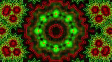 Psikedelik Kaleydoskop Patlaması simetrik kaleydoskop şekilleri patlıyor ve canlı renklerle beatendly döngülerde şekil değiştiriyor