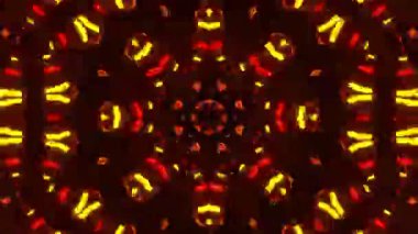 Psikedelik Kaleydoskop Patlaması simetrik kaleydoskop şekilleri patlıyor ve canlı renklerle beatendly döngülerde şekil değiştiriyor