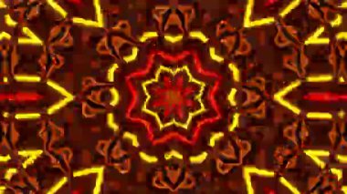 Psikedelik Kaleydoskop Patlaması simetrik kaleydoskop şekilleri patlıyor ve canlı renklerle beatendly döngülerde şekil değiştiriyor