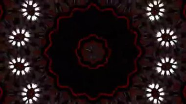 Psikedelik Kaleydoskop Patlaması simetrik kaleydoskop şekilleri patlıyor ve canlı renklerle beatendly döngülerde şekil değiştiriyor