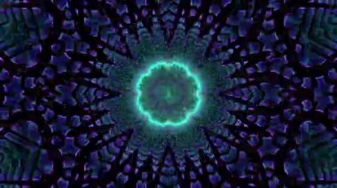 Psikedelik Kaleydoskop Patlaması simetrik kaleydoskop şekilleri patlıyor ve canlı renklerle beatendly döngülerde şekil değiştiriyor