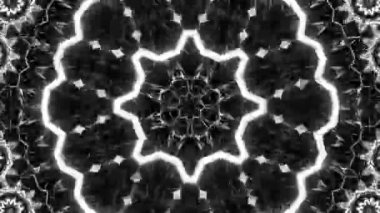 Psikedelik Kaleydoskop Patlaması simetrik kaleydoskop şekilleri patlıyor ve canlı renklerle beatendly döngülerde şekil değiştiriyor