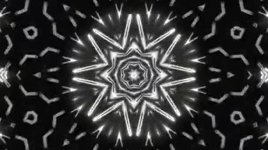 Psikedelik Kaleydoskop Patlaması simetrik kaleydoskop şekilleri patlıyor ve canlı renklerle beatendly döngülerde şekil değiştiriyor