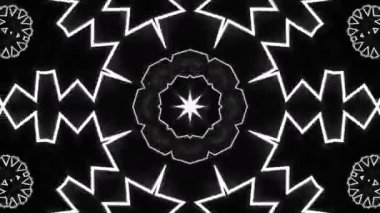 Psikedelik Kaleydoskop Patlaması simetrik kaleydoskop şekilleri patlıyor ve canlı renklerle beatendly döngülerde şekil değiştiriyor