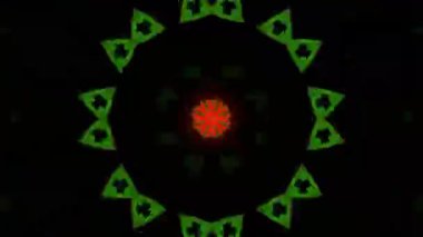 Psychedelic Kaleidoscope Burst Symmetric kaleidoscope shapes bursting and morphing with vibrant colors on beatfriendly loops