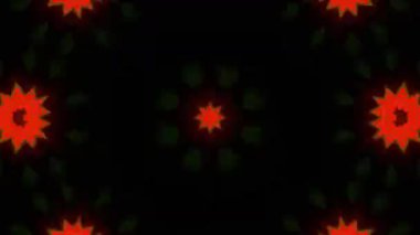 Psikedelik Kaleydoskop Patlaması simetrik kaleydoskop şekilleri patlıyor ve canlı renklerle beatendly döngülerde şekil değiştiriyor