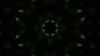 Psikedelik Kaleydoskop Patlaması simetrik kaleydoskop şekilleri patlıyor ve canlı renklerle beatendly döngülerde şekil değiştiriyor