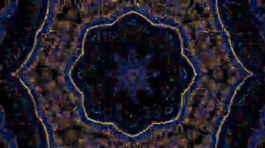 Psikedelik Kaleydoskop Patlaması simetrik kaleydoskop şekilleri patlıyor ve canlı renklerle beatendly döngülerde şekil değiştiriyor