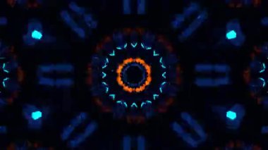 Psikedelik Kaleydoskop Patlaması simetrik kaleydoskop şekilleri patlıyor ve canlı renklerle beatendly döngülerde şekil değiştiriyor