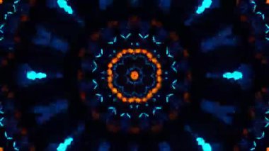 Psikedelik Kaleydoskop Patlaması simetrik kaleydoskop şekilleri patlıyor ve canlı renklerle beatendly döngülerde şekil değiştiriyor