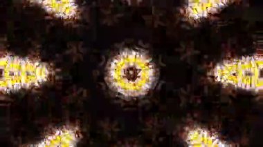 Psikedelik Kaleydoskop Patlaması simetrik kaleydoskop şekilleri patlıyor ve canlı renklerle beatendly döngülerde şekil değiştiriyor