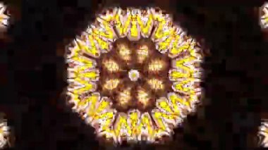 Psikedelik Kaleydoskop Patlaması simetrik kaleydoskop şekilleri patlıyor ve canlı renklerle beatendly döngülerde şekil değiştiriyor